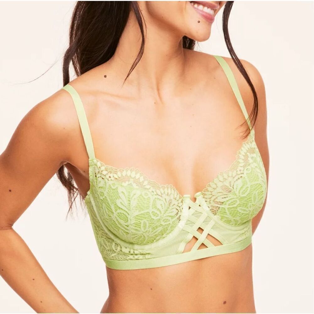 NWT ADORE ME BRA Diara Contour Bright Daiquiri Green Lace 36DD Underwire